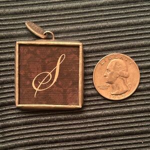 Jewel Kade “S” Pewter Shadow Box Style Charm